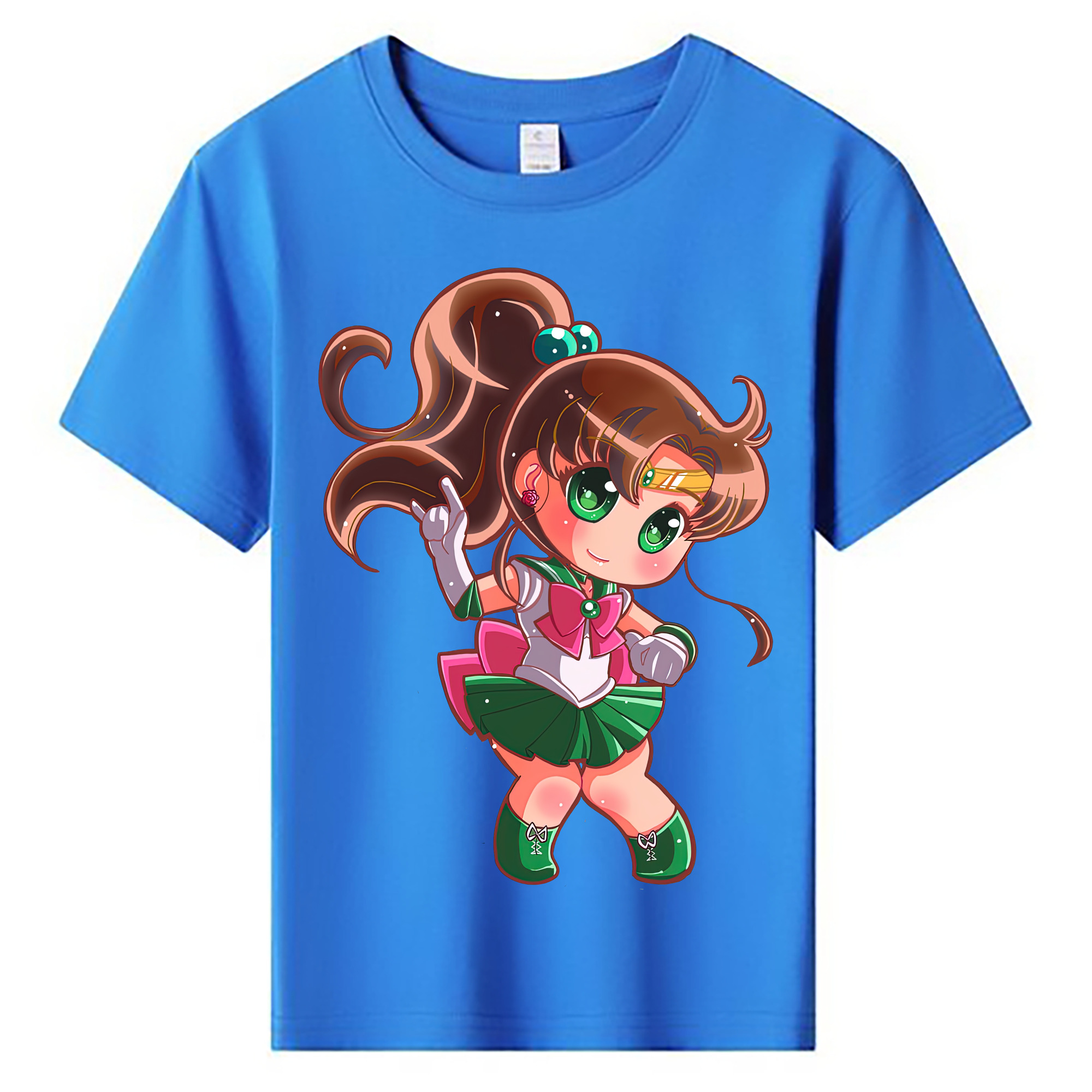 （画像用） 美少女戦士セーラームーン 木野 まこと きの まこと Sailor Moon Kino Makoto （セーラージュピター；Sailor Jupiter） 綿100％キッズTシャツ（フロントプリント）